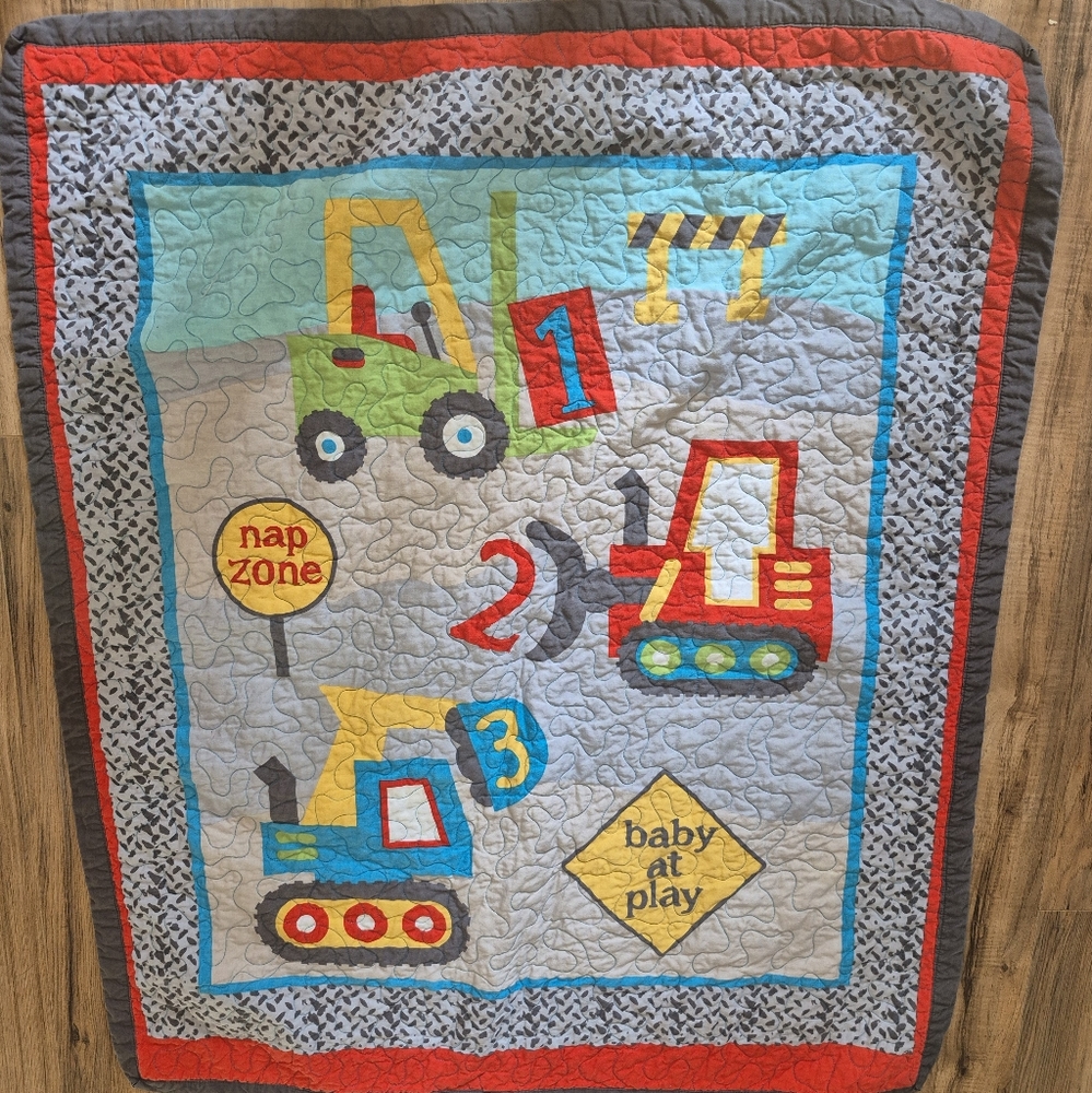 Baby Quilt Construction Zone Multicolor